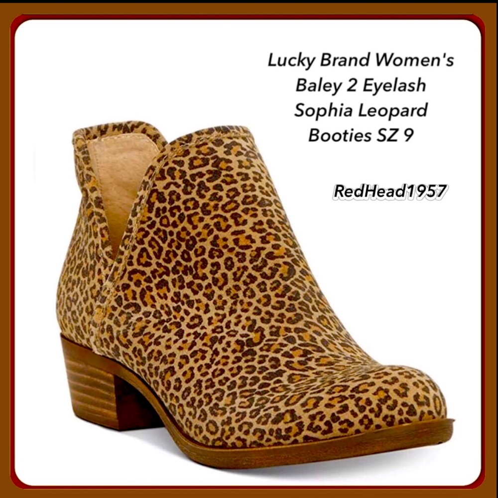 ๐ Lucky Brand Leather Leopard Booties STORE DISPLAYS! ๐ขโฅ๏ธ NeW! ๐ - Picture 1 of 8